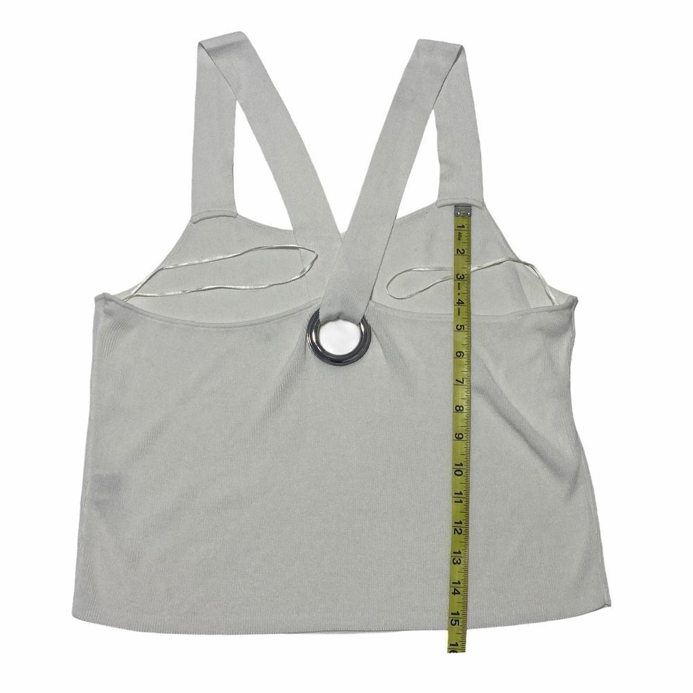 LEITH Grommet Detail White Halter Sweater Tank 1X - Picture 10 of 12